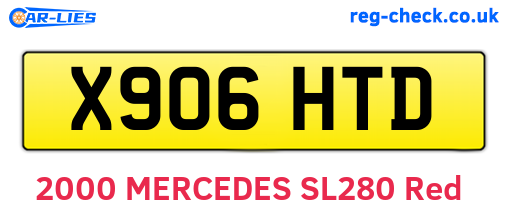 X906HTD are the vehicle registration plates.
