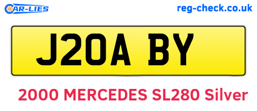 J20ABY are the vehicle registration plates.