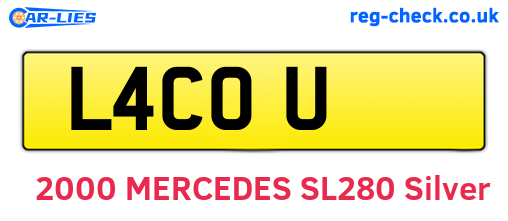 L4COU are the vehicle registration plates.