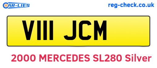 V111JCM are the vehicle registration plates.