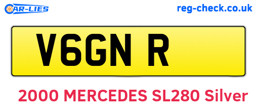V6GNR are the vehicle registration plates.