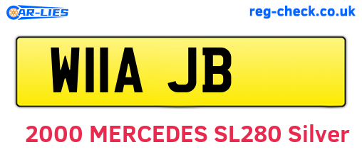 W11AJB are the vehicle registration plates.