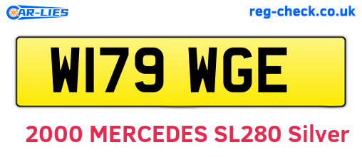 W179WGE are the vehicle registration plates.
