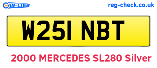 W251NBT are the vehicle registration plates.