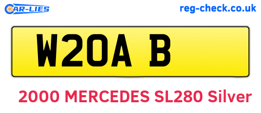 W2OAB are the vehicle registration plates.