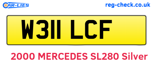 W311LCF are the vehicle registration plates.