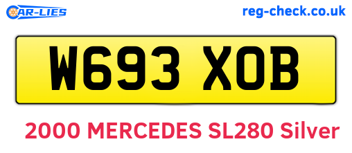 W693XOB are the vehicle registration plates.