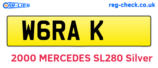 W6RAK are the vehicle registration plates.