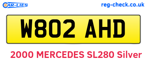 W802AHD are the vehicle registration plates.