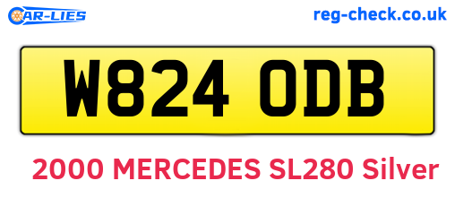 W824ODB are the vehicle registration plates.