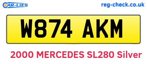 W874AKM are the vehicle registration plates.