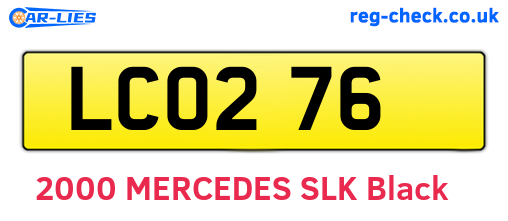 LCO276 are the vehicle registration plates.
