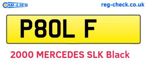 P8OLF are the vehicle registration plates.