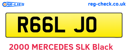 R66LJO are the vehicle registration plates.