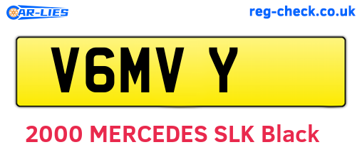 V6MVY are the vehicle registration plates.