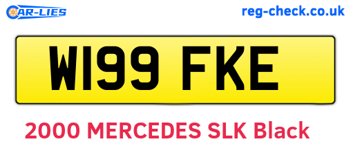 W199FKE are the vehicle registration plates.