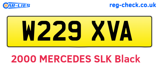 W229XVA are the vehicle registration plates.