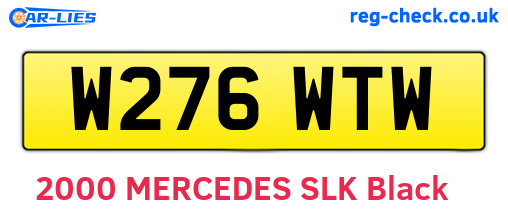 W276WTW are the vehicle registration plates.