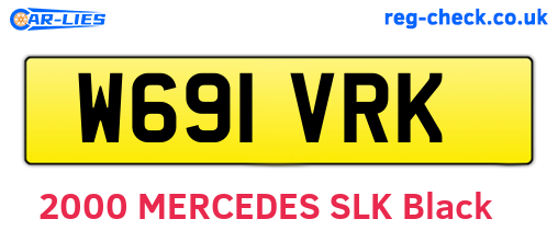 W691VRK are the vehicle registration plates.