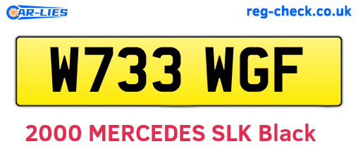 W733WGF are the vehicle registration plates.