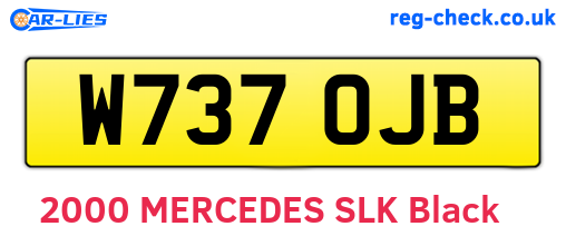 W737OJB are the vehicle registration plates.