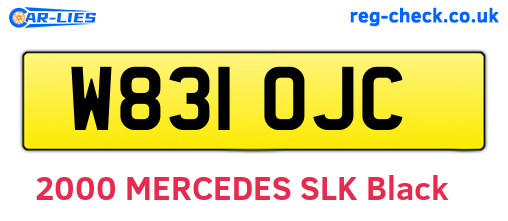 W831OJC are the vehicle registration plates.