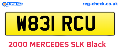 W831RCU are the vehicle registration plates.