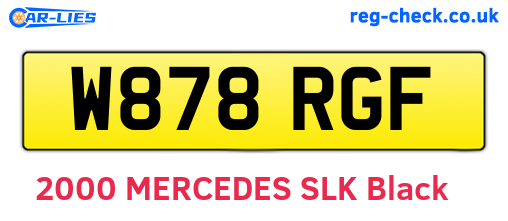 W878RGF are the vehicle registration plates.