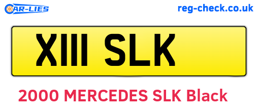 X111SLK are the vehicle registration plates.