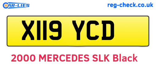X119YCD are the vehicle registration plates.
