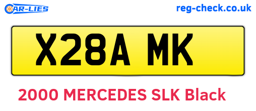 X28AMK are the vehicle registration plates.