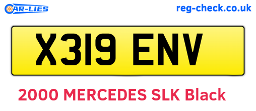 X319ENV are the vehicle registration plates.