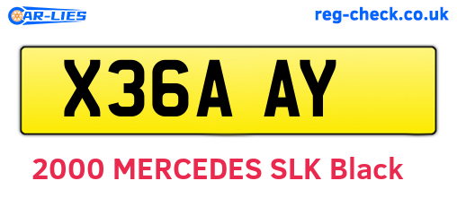 X36AAY are the vehicle registration plates.