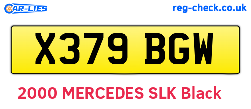 X379BGW are the vehicle registration plates.