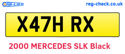 X47HRX are the vehicle registration plates.