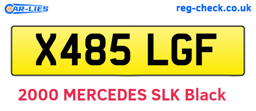 X485LGF are the vehicle registration plates.