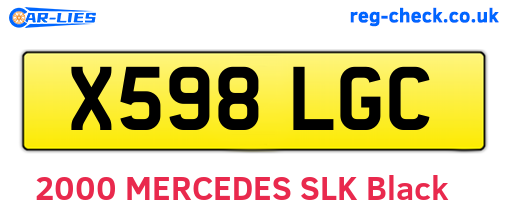 X598LGC are the vehicle registration plates.