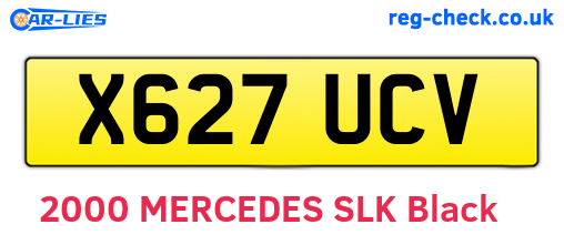 X627UCV are the vehicle registration plates.