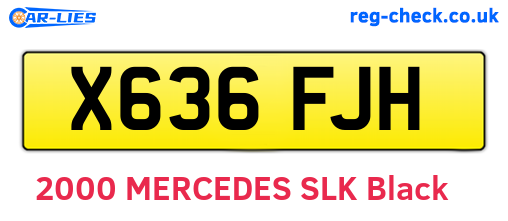 X636FJH are the vehicle registration plates.