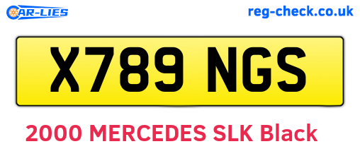 X789NGS are the vehicle registration plates.