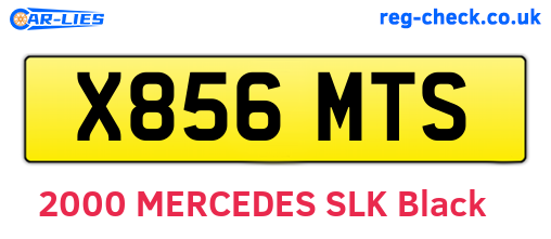 X856MTS are the vehicle registration plates.