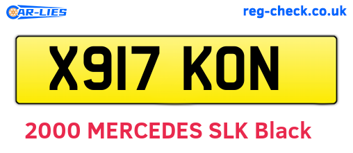 X917KON are the vehicle registration plates.