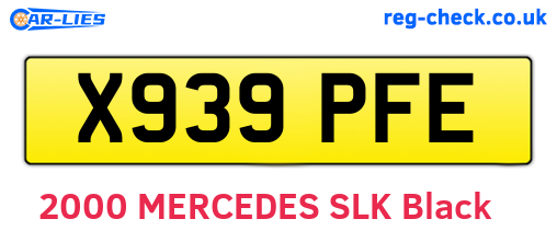 X939PFE are the vehicle registration plates.