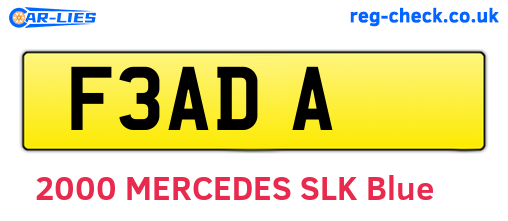 F3ADA are the vehicle registration plates.