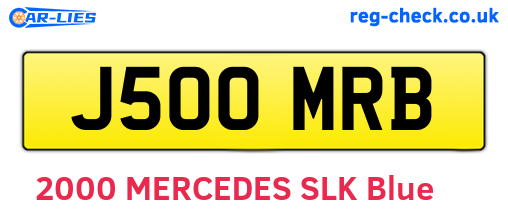 J500MRB are the vehicle registration plates.