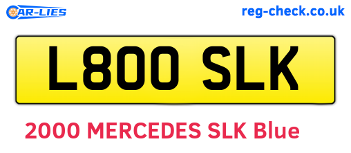 L800SLK are the vehicle registration plates.