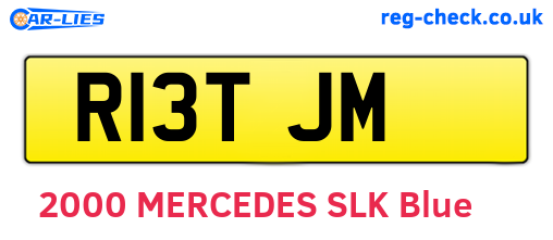 R13TJM are the vehicle registration plates.