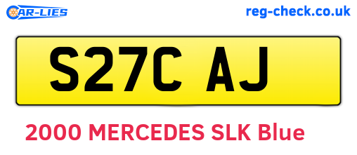 S27CAJ are the vehicle registration plates.