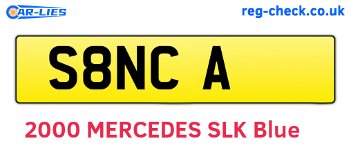 S8NCA are the vehicle registration plates.