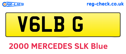 V6LBG are the vehicle registration plates.